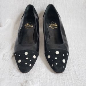 Amour by Pepe Jimenez Black & White Polkadot Heels